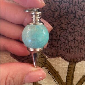 Vintage Silver metal and Turquoise pendulum